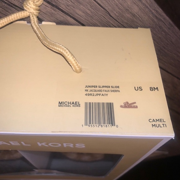 Michael Kors JUNIPER SLIDE SLIPPER in Camel Multi NWB size 8W BNWT - Picture 9 of 10
